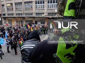 The Railway Unions gathered for an Genarla Asembly and a quick demonstration in Gare de Lyon, Paris on 09 April 2018 against the reform of t...