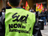 The Railway Unions gathered for an Genarla Asembly and a quick demonstration in Gare de Lyon, Paris on 09 April 2018 against the reform of t...