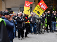 The Railway Unions gathered for an Genarla Asembly and a quick demonstration in Gare de Lyon, Paris on 09 April 2018 against the reform of t...