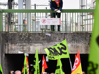 The Railway Unions gathered for an Genarla Asembly and a quick demonstration in Gare de Lyon, Paris on 09 April 2018 against the reform of t...