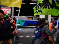 The Railway Unions gathered for an Genarla Asembly and a quick demonstration in Gare de Lyon, Paris on 09 April 2018 against the reform of t...