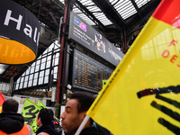 The Railway Unions gathered for an Genarla Asembly and a quick demonstration in Gare de Lyon, Paris on 09 April 2018 against the reform of t...