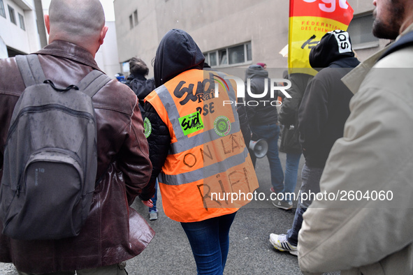 The Railway Unions gathered for an Genarla Asembly and a quick demonstration in Gare de Lyon, Paris on 09 April 2018 against the reform of t...