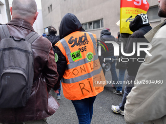 The Railway Unions gathered for an Genarla Asembly and a quick demonstration in Gare de Lyon, Paris on 09 April 2018 against the reform of t...