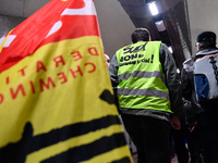 The Railway Unions gathered for an Genarla Asembly and a quick demonstration in Gare de Lyon, Paris on 09 April 2018 against the reform of t...