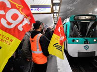 The Railway Unions gathered for an Genarla Asembly and a quick demonstration in Gare de Lyon, Paris on 09 April 2018 against the reform of t...