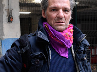 Yvan Le Bolloc'h  attend a demonstration in Gare de Lyon, Paris on 09 April 2018 against the reform of the status of railway workers. (