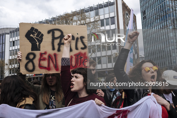  Students demonstrating against the Vidal Law, the reform of the baccalaureate and the selection at the entrance of the universities, on Apr...