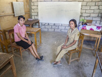 Kupang, East Nusa Tenggara, Indonesia, April 24th 2018 : Portrait Education at Basic School Kuasaet, Maulafa, Kupang, East Nusa Tenggara. Ed...