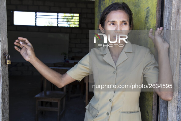 Kupang, East Nusa Tenggara, Indonesia, April 24th 2018 : Portrait Education at Basic School Kuasaet, Maulafa, Kupang, East Nusa Tenggara. Ed...