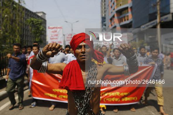 Bangladeshi workers shout slogans as they attend a May Day protest rally in Dhaka, Bangladesh on May 01, 2018. Thousands of workers of sever...