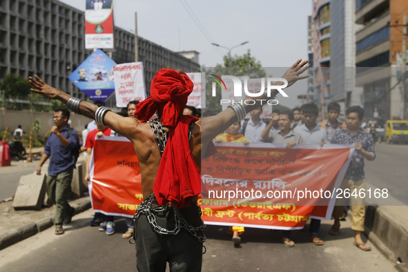 Bangladeshi workers shout slogans as they attend a May Day protest rally in Dhaka, Bangladesh on May 01, 2018. Thousands of workers of sever...