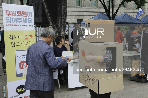 May 1, 2018-Seoul, South Korea-A Twenty thousand members of the Korean Confederation of Trade Unions May Day rally against the government la...