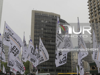 May 1, 2018-Seoul, South Korea-A Twenty thousand members of the Korean Confederation of Trade Unions May Day rally against the government la...