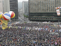 May 1, 2018-Seoul, South Korea-A Twenty thousand members of the Korean Confederation of Trade Unions May Day rally against the government la...