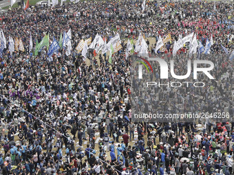 May 1, 2018-Seoul, South Korea-A Twenty thousand members of the Korean Confederation of Trade Unions May Day rally against the government la...