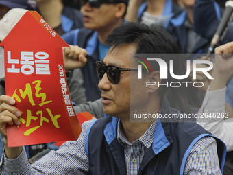 May 1, 2018-Seoul, South Korea-A Twenty thousand members of the Korean Confederation of Trade Unions May Day rally against the government la...