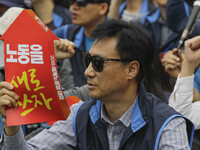 May 1, 2018-Seoul, South Korea-A Twenty thousand members of the Korean Confederation of Trade Unions May Day rally against the government la...