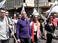 Former Greek Finance Minister Yanis Varoufakis takes part in a rally commemorating May Day in Athens, Greece May 1, 2018. (