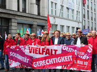 Several thousands followed the invitation of the trade unions such as IG Metall, Verdi, GEW and others to protest at the international worke...