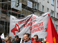 Several thousands followed the invitation of the trade unions such as IG Metall, Verdi, GEW and others to protest at the international worke...