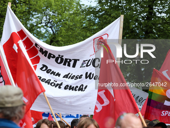 Several thousands followed the invitation of the trade unions such as IG Metall, Verdi, GEW and others to protest at the international worke...