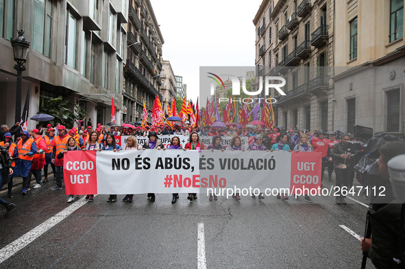 demostration of the first of May, on 1th May 2018 in Barcelona, Spain. 
 -- 