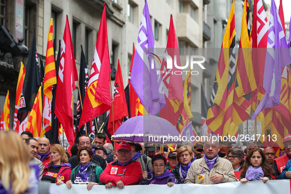 demostration of the first of May, on 1th May 2018 in Barcelona, Spain. 
 -- 