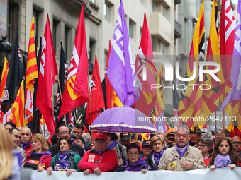 demostration of the first of May, on 1th May 2018 in Barcelona, Spain. 
 -- (