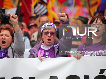 demostration of the first of May, on 1th May 2018 in Barcelona, Spain. 
 -- (