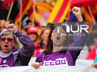 demostration of the first of May, on 1th May 2018 in Barcelona, Spain. 
 -- (