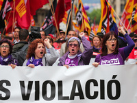 demostration of the first of May, on 1th May 2018 in Barcelona, Spain. 
 -- (