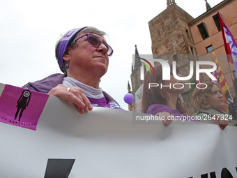 Demostration of the first of May, on 1th May 2018 in Barcelona, Spain.  (