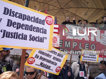 The union leader of Comisiones Obreras (CCOO) in Santander, gives a speech after the demonstration on May 1 in Santander, Spain, on 1st May...