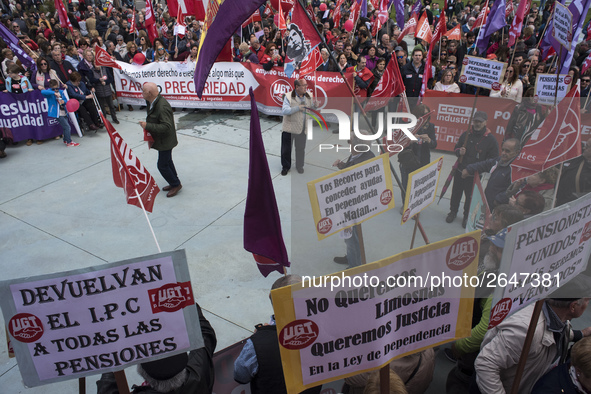 Manifestation of May 1 called by the major unions to commemorate the day of work is used by most groups to claim their rights in Santander,...