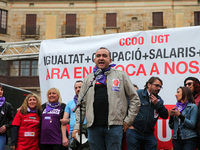 Javier Pacheco, Gerenal Secretary of CCOO Catalunya, during the demostration of the first of May, on 1th May 2018 in Barcelona, Spain.  (