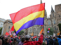 Demostration of the first of May, on 1th May 2018 in Barcelona, Spain.  (