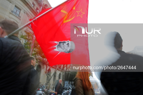 Demostration of the first of May, on 1th May 2018 in Barcelona, Spain.  