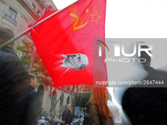 Demostration of the first of May, on 1th May 2018 in Barcelona, Spain.  (