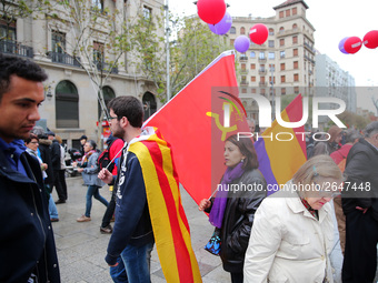 Demostration of the first of May, on 1th May 2018 in Barcelona, Spain.  (