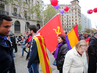 Demostration of the first of May, on 1th May 2018 in Barcelona, Spain.  (