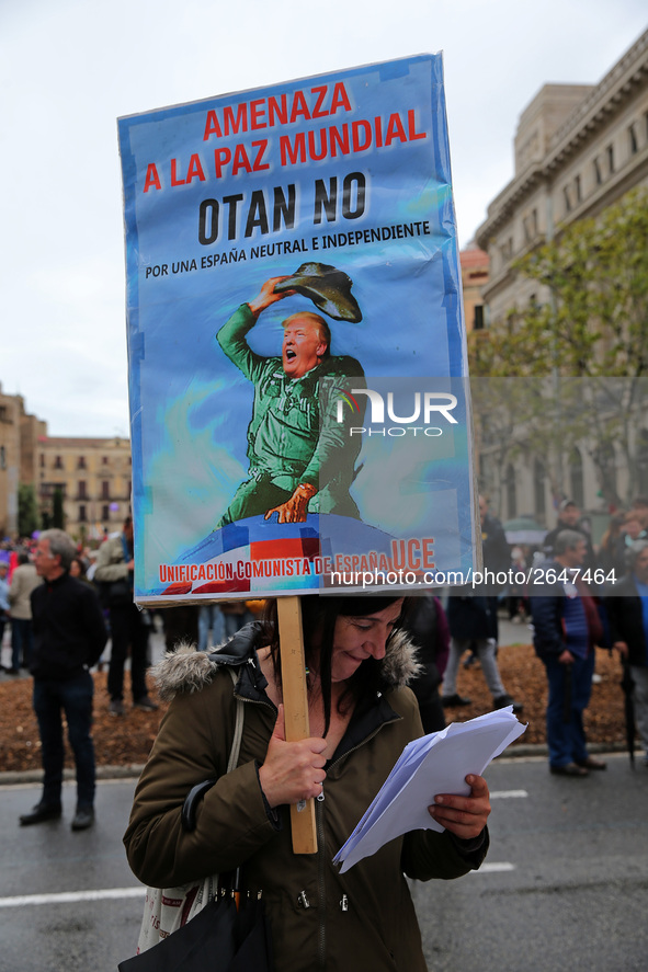 Demostration of the first of May, on 1th May 2018 in Barcelona, Spain.  