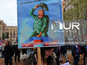 Demostration of the first of May, on 1th May 2018 in Barcelona, Spain.  (