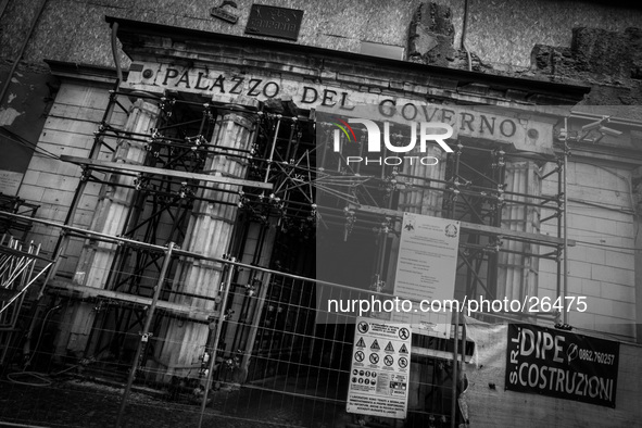 Prefecture in L'Aquila City, severly damaged after the earthquake of April 6, 2009. 