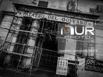 Prefecture in L'Aquila City, severly damaged after the earthquake of April 6, 2009. (