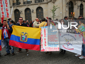 Demostration of the first of May, on 1th May 2018 in Barcelona, Spain.  (