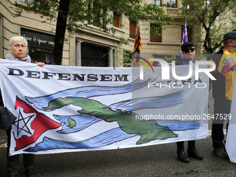 Demostration of the first of May, on 1th May 2018 in Barcelona, Spain.  (