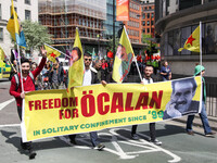 Kurdish Protesters at Mayday . International Workers Day in London kicked off with a march through Central London and ended in Trafalgar Squ...