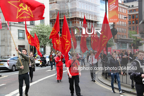 Communist Party of Great Britain (Marxist-Leninist) at Mayday . International Workers Day in London kicked off with a march through Central...