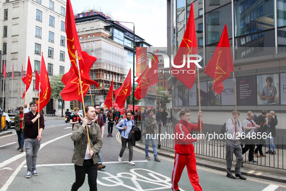 Communist Party of Great Britain (Marxist-Leninist) at Mayday . International Workers Day in London kicked off with a march through Central...